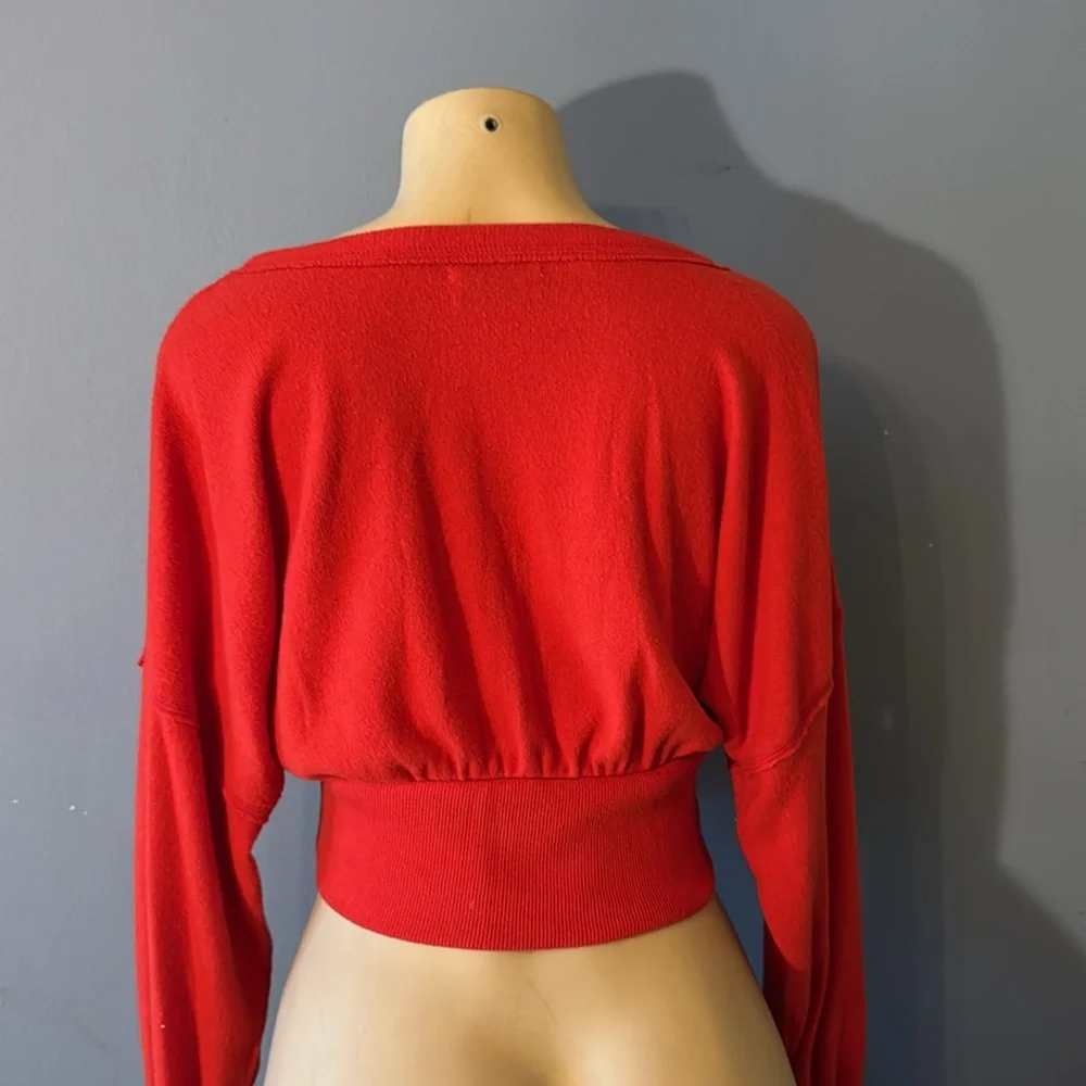 Urban Outfitters Orange Cropped Long Sleeve Cardigan - Picture 3 of 5